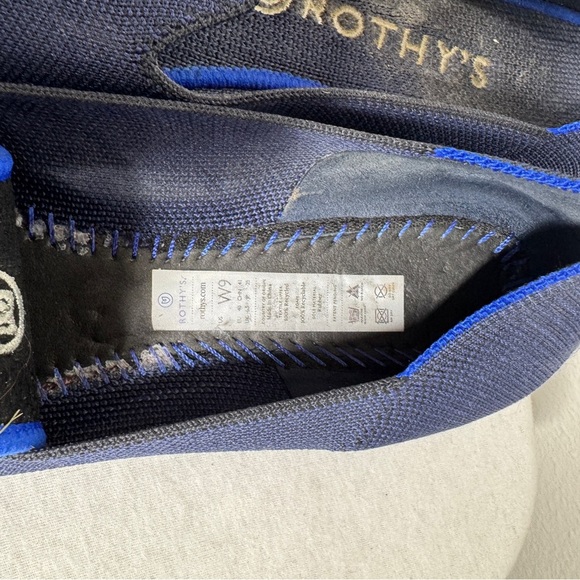 Rothy’s The Point Knit Navy Blue Fabric Ballet Flat Rounded Toe Loafers Size 9 - Picture 12 of 15